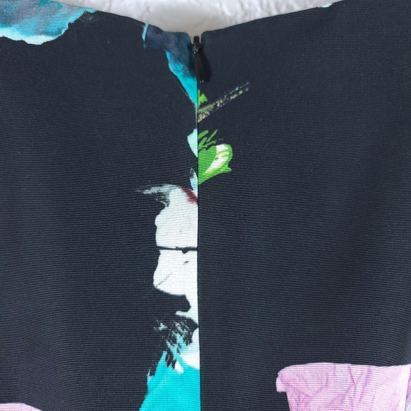 MILLY Black Floral Mini Sheath Cocktail Dress - Picture 11 of 15